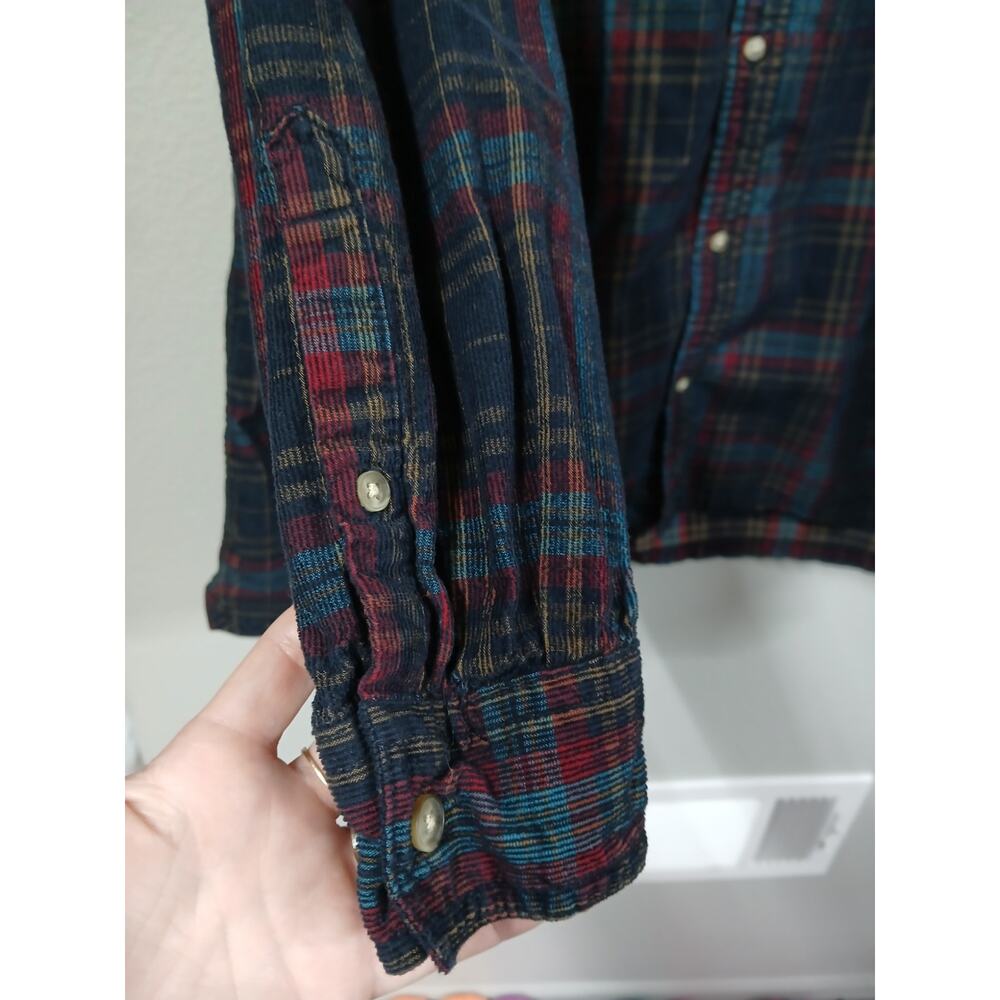 ASOS DESIGN oversized cord plaid shirt button down shirt Men's med - Picture 4 of 6